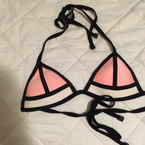 TRIANGL swimwear pink & white bikini top